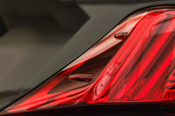 car rear red color light closeup view