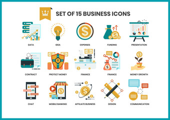 Business icons set for business
