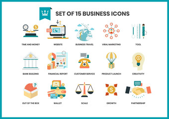 Business icons set for business