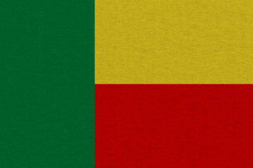 Benin flag painted on paper