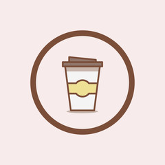 Disposable coffee cup icon. New trendy graphic style coffee cup vector illustration