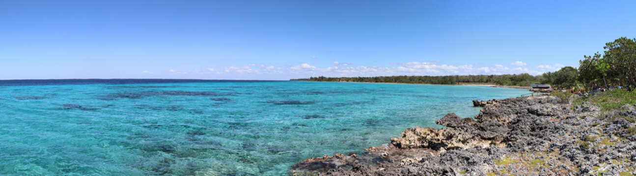 Panoramic view of Punta Perdiz, close to Playa Giron located in the Bay of pigs or Bahia de cochinos, Cuba