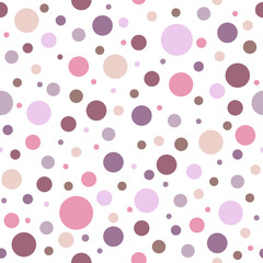 Seamless abstract pattern of circles of different colors. Kaleidoscope background.