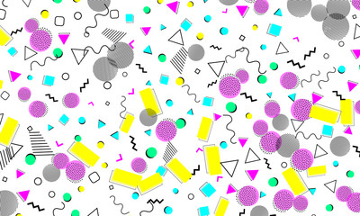 Pop art color background. Memphis pattern