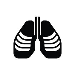 Black solid icon for thorax ribcage