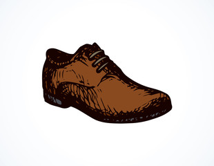 Male shoes. Vector drawing