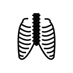 Black solid icon for thorax 