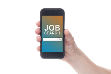 Hand holding black Smartphone with 