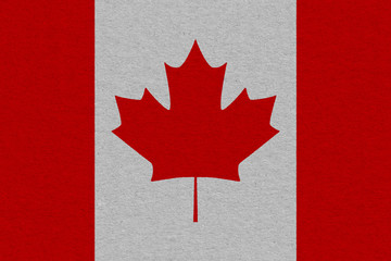 Canada flag painted on paper