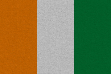 cote divoire - Ivory Coast flag painted on paper