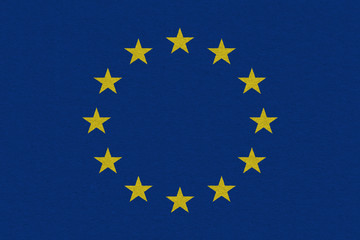 Europe flag painted on paper