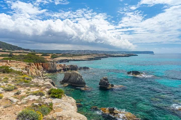Voilages Cala Pregonda, île de Minorque, Espagne Menorca, Balearic Islands, Spain