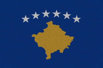 Kosovo flag painted on paper