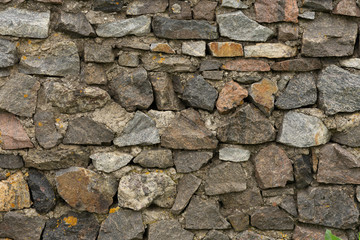 The wall of natural stone raw. Creative vintage natural brown background.
