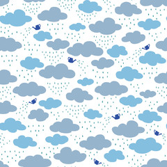 Pretty pattern illustration material of the rain cloud,