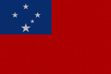 Samoa flag painted on paper