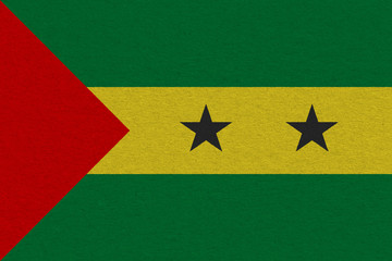 Sao Tome and Principe flag painted on paper