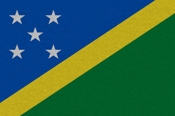 Solomon Islands flag painted on paper