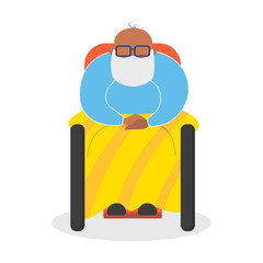 Old african american man sitting in the chair