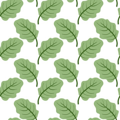 Obraz premium Flat doodle lettuce vector seamless pattern
