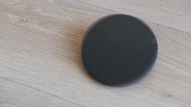 ebonite disc spinning on the floor