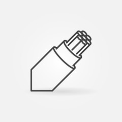 Optical fiber breakout cable vector outline icon or design element