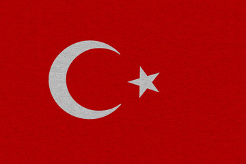 Turkey flag painted on paper