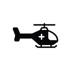 Black solid icon for emergency helicopter 