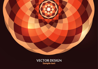 Bright vector ornament pattern with colorful details on a dark background. Template for any surface.