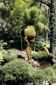 Meran, Gilf Promenade, Moss sculptures, South Tyrol, Italy, Europe