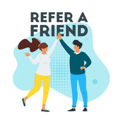 Naklejka premium Refer a friend concept