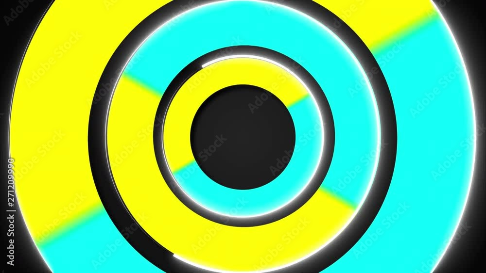 Poster 3d colorful circles, stroke shapes, 3d rendering computer generated background