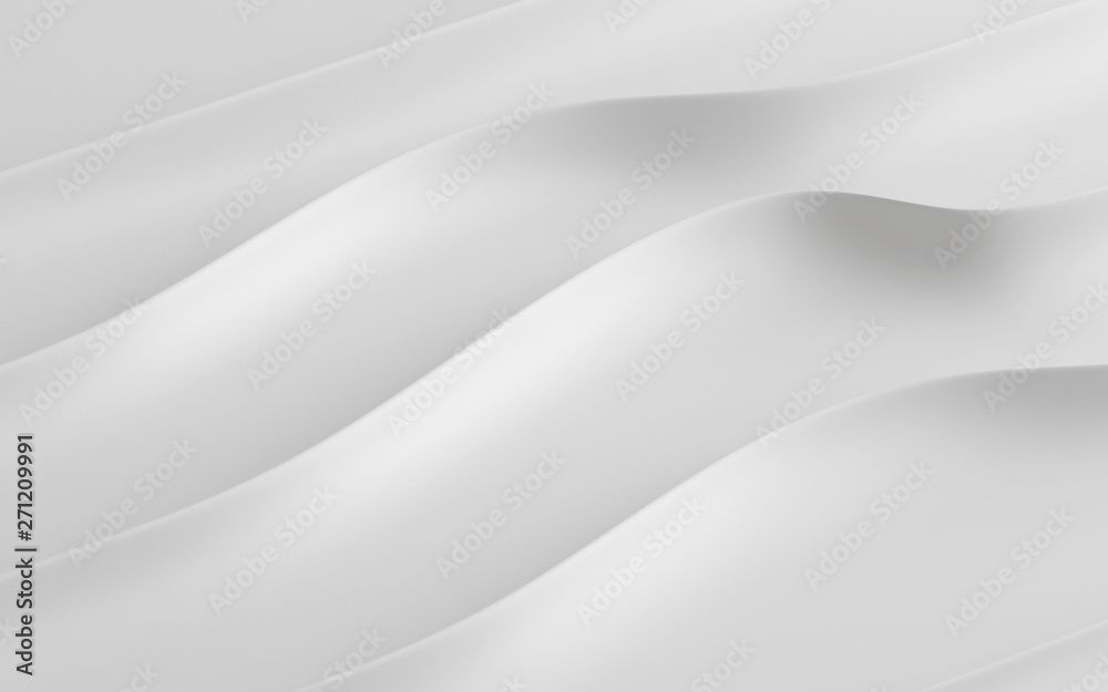 Poster abstract of smooth shape for architectural idea, curve line ,white background with free form, 3d ren