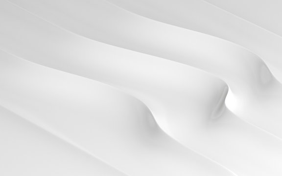 Abstract of smooth shape for architectural idea, Curve line ,White background with free form, 3D rendering © nuchao