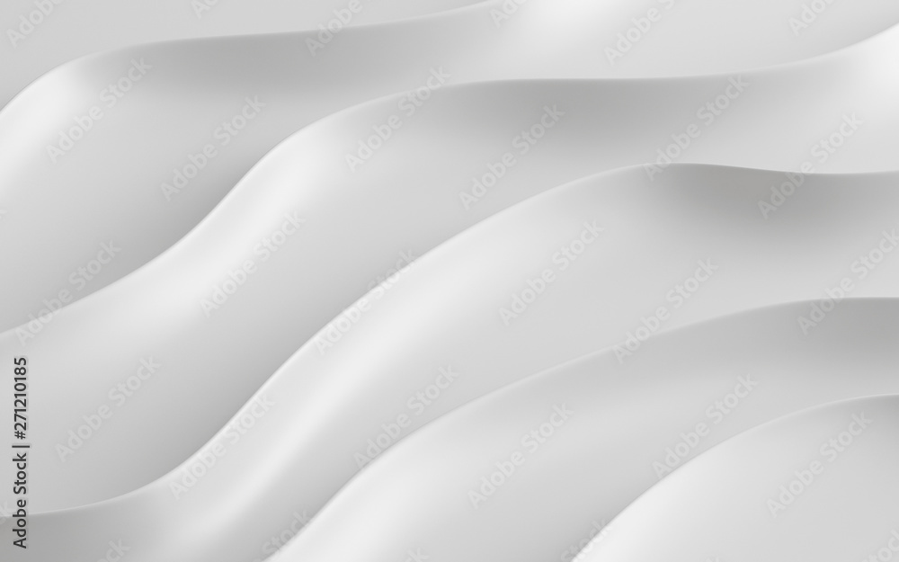 Leinwandbilder abstract of smooth shape for architectural idea, curve line ,white background with free form, 3d ren
