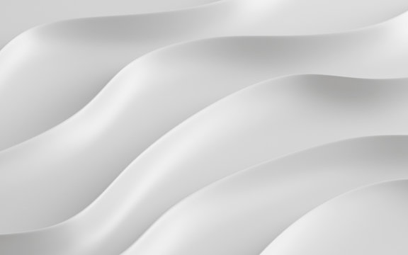 Abstract of smooth shape for architectural idea, Curve line ,White background with free form, 3D rendering
