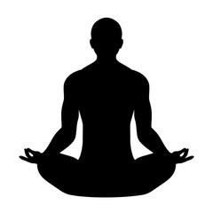 Man in lotus pose vector icon