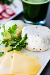Breakfast - cheese and taste vegetables