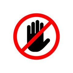 Stop vector icon. Hand symbol. Hand icon