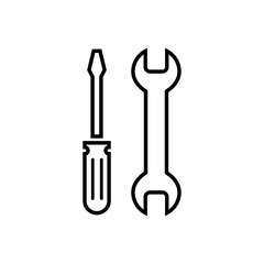 Repair icon. Wrench and screwdriver icon. Settings vector icon. maintenance