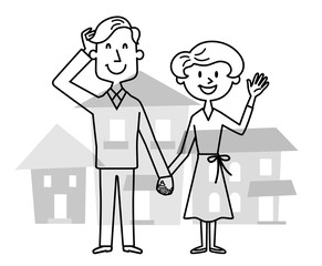 夫婦　住まい　モノクロ