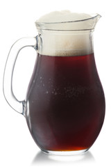 Root beer pitcher isolated, paths