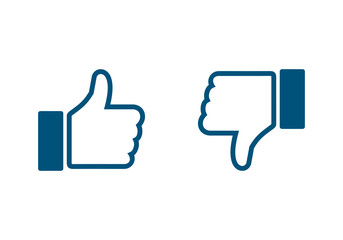 like and dislike icon. Thumbs up and Thumbs down icon. social media icon