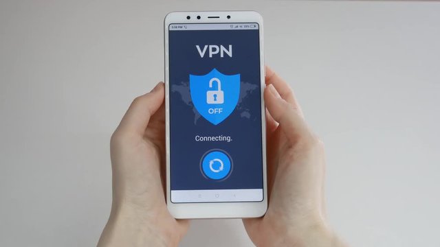 VPN. Virtual private network. Turning on VPN on the smartphone. Data encryption. IP substitute. Cyber security and privacy. Personal data protection. Privacy Protection.