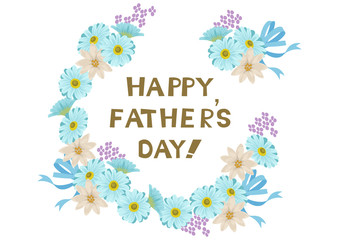 父の日のイラスト ロゴデザイン バラのフレーム リース 花輪 Wall Mural Tomoko Arakawa