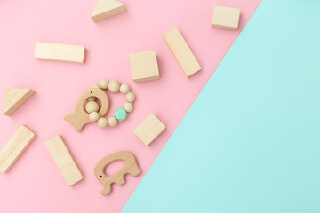 Wooden baby toys. Zero waste