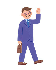 働く男性　ビジネスマン　サラリーマン　イラスト　ベクター