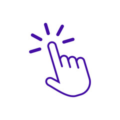 Obraz premium Hand cursor icon click. Hand click icon. Finger pointer isolated vector