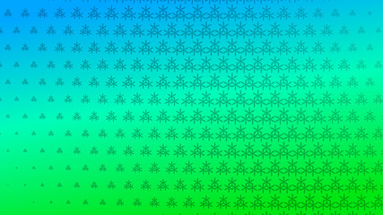 Fototapeta na wymiar Abstract halftone background of small symbols in green and light blue colors