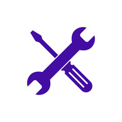 Repair icon. Wrench and screwdriver icon. Settings icon isolated